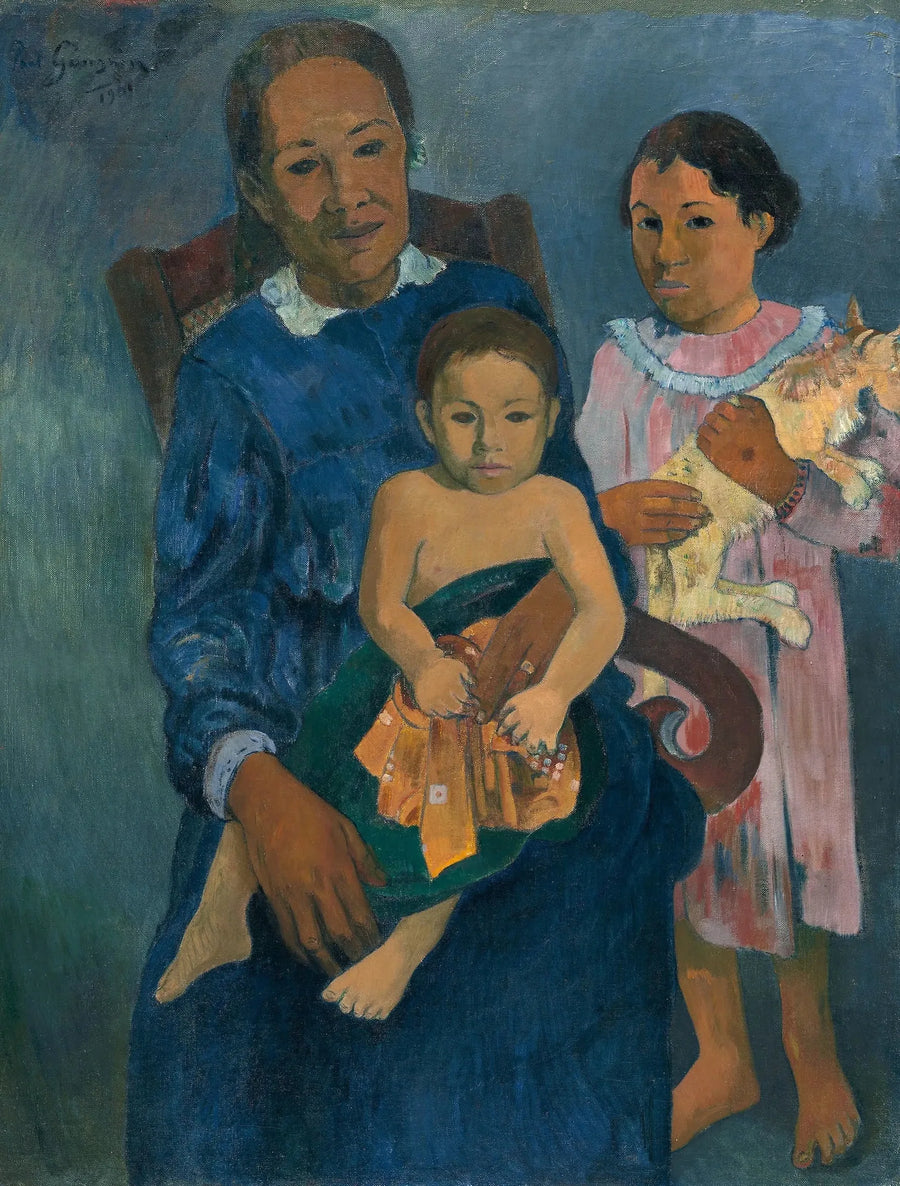 Nainen ja kaksi lasta - Paul Gauguin