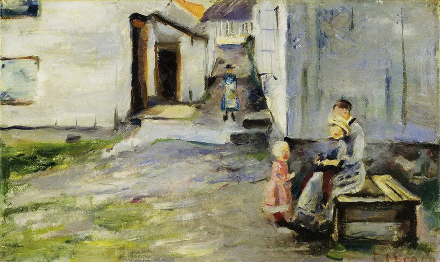 Nainen ja lapset Arendalissa - Edvard Munch