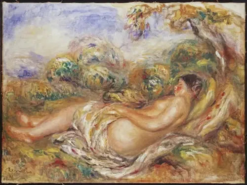 Nainen makaa maaseudulla - Pierre-Auguste Renoir