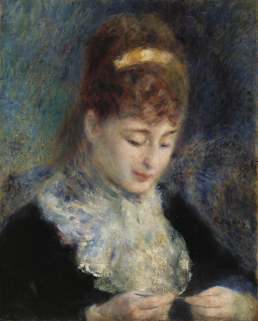 Virkkaava nainen - Pierre-Auguste Renoir