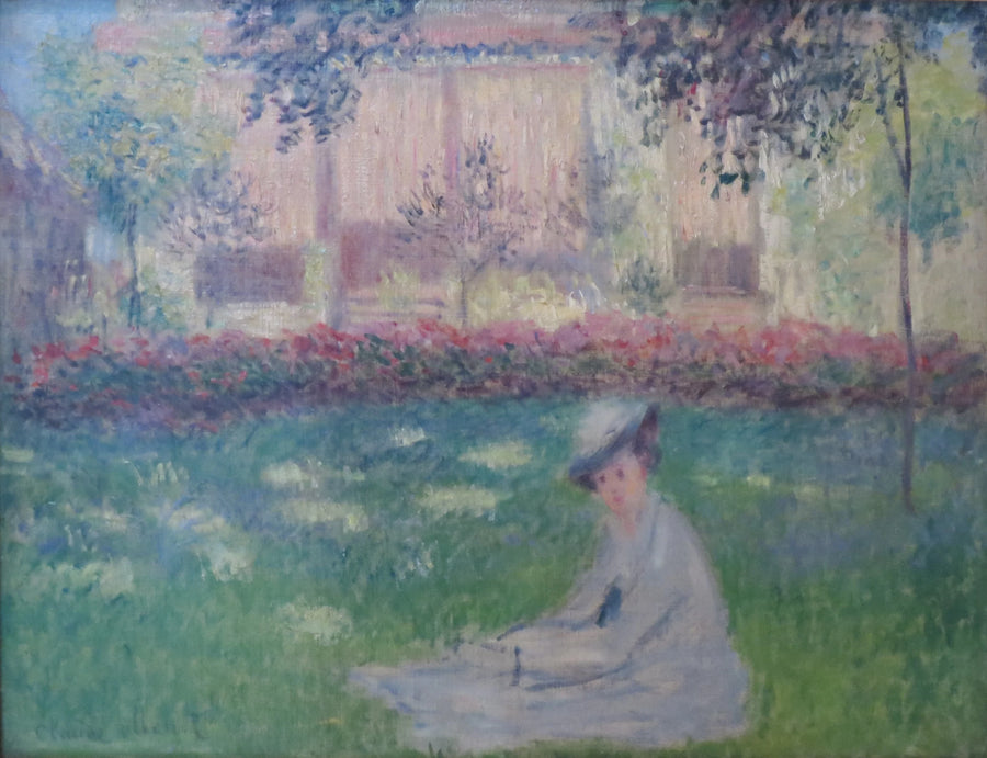 Nainen istuu puutarhassa W407 - Claude Monet