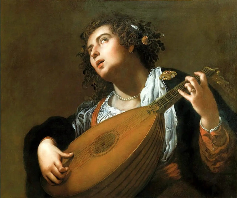 Nainen soittamassa lutua - Artemisia Gentileschi