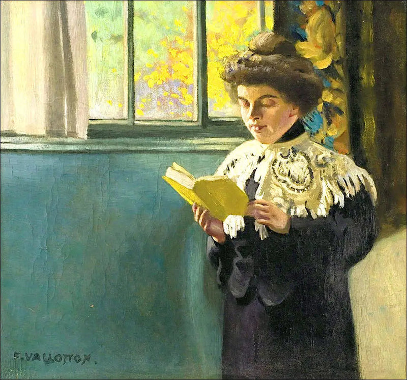 Nainen lukemassa ikkunassa - Félix Vallotton