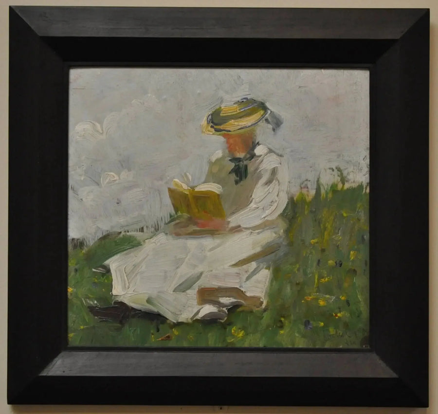 Nainen lukemassa vihreässä - Franz Marc