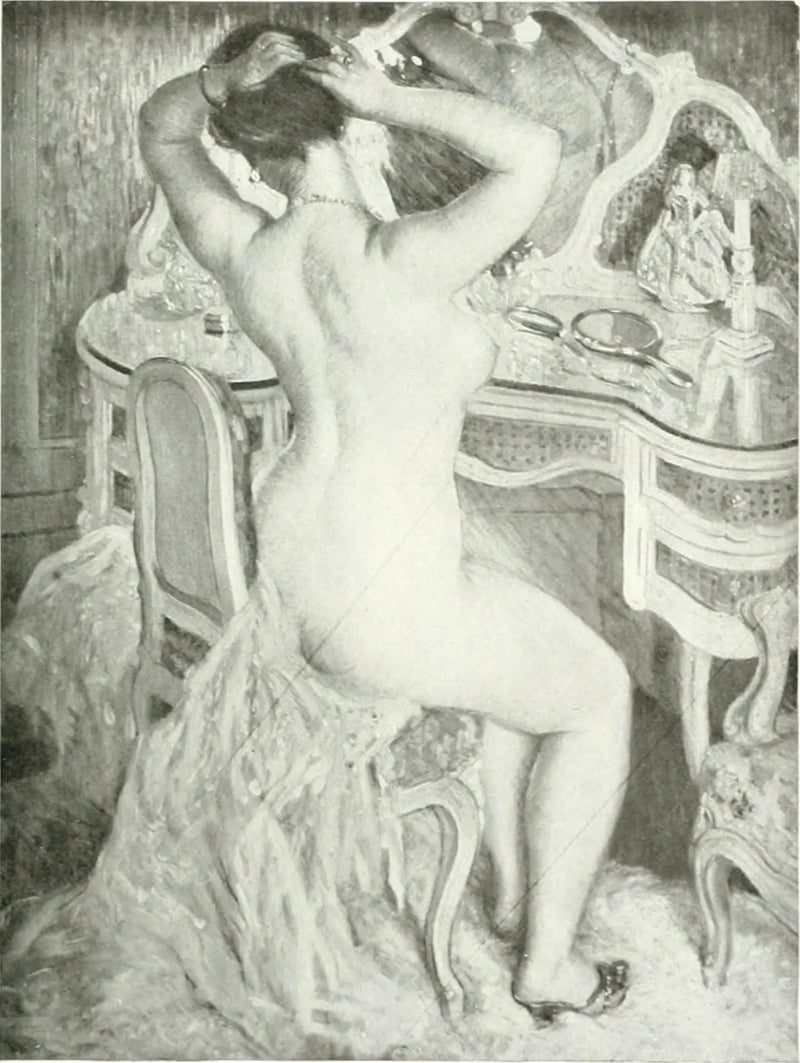 Naimaton nainen kylpyhuoneessaan - Frederick Carl Frieseke