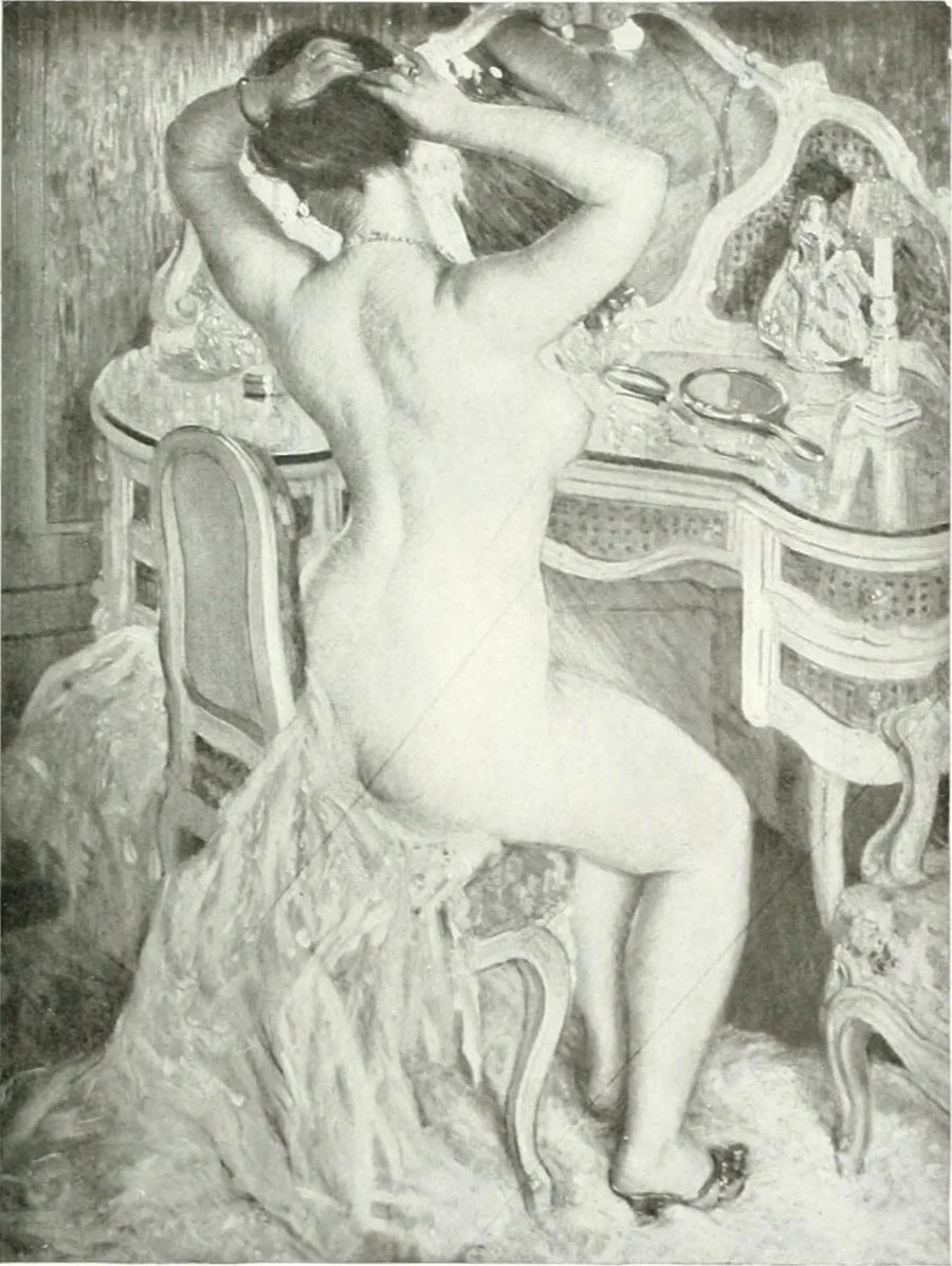 Naimaton nainen kylpyhuoneessaan - Frederick Carl Frieseke
