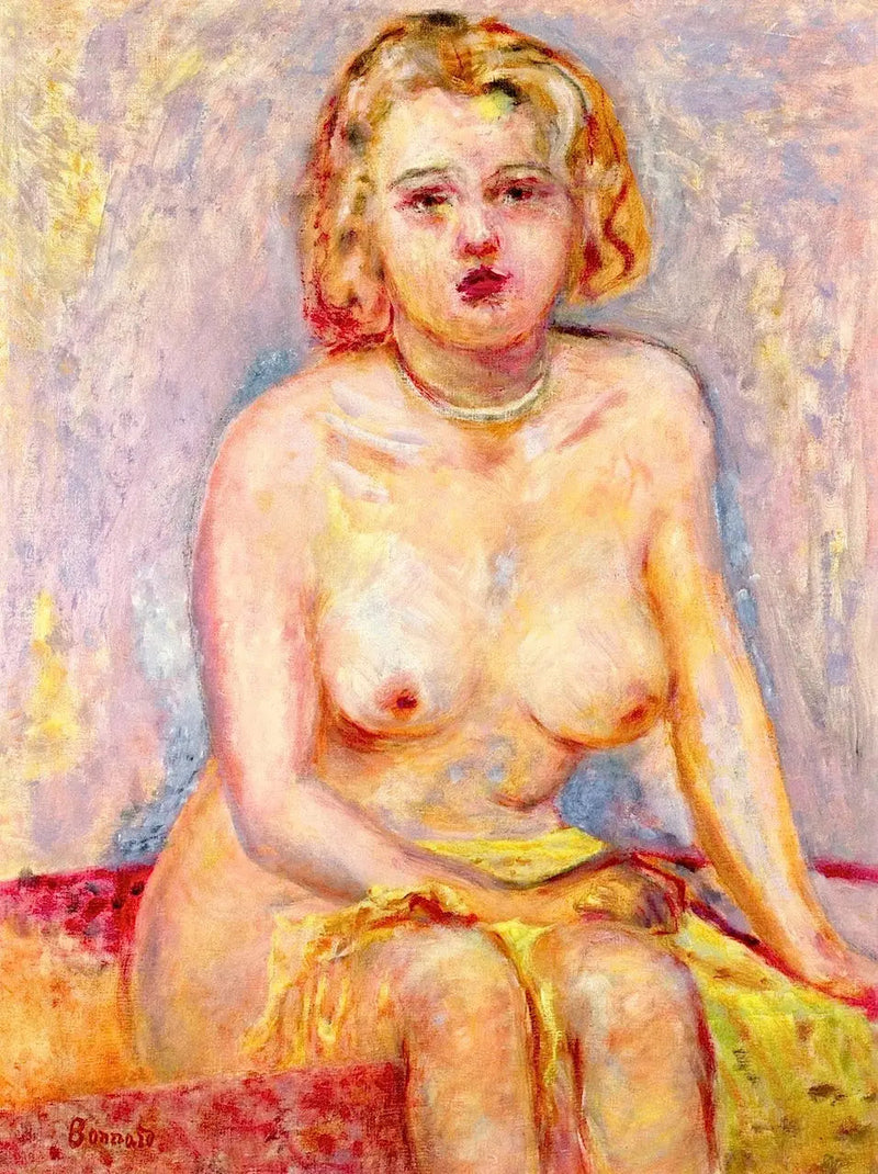 Alaston nainen istumassa - Pierre Bonnard