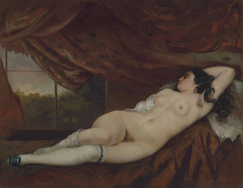 Nainen makaa alasti - Gustave Courbet