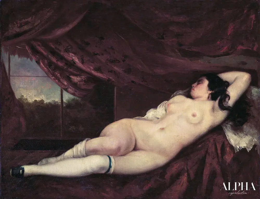 Femme nue couchée - Gustave Courbet - Reproductions de tableaux et peintures haut de gamme