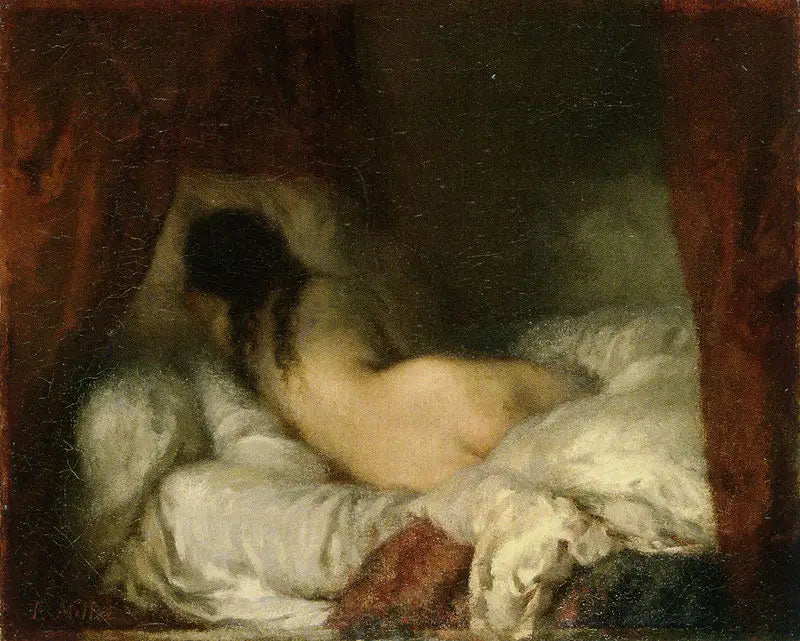 Nainen makaa alasti - Jean-François Millet