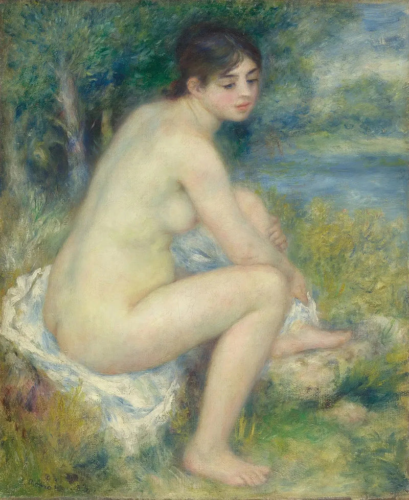 Alaston nainen maisemassa - Pierre-Auguste Renoir