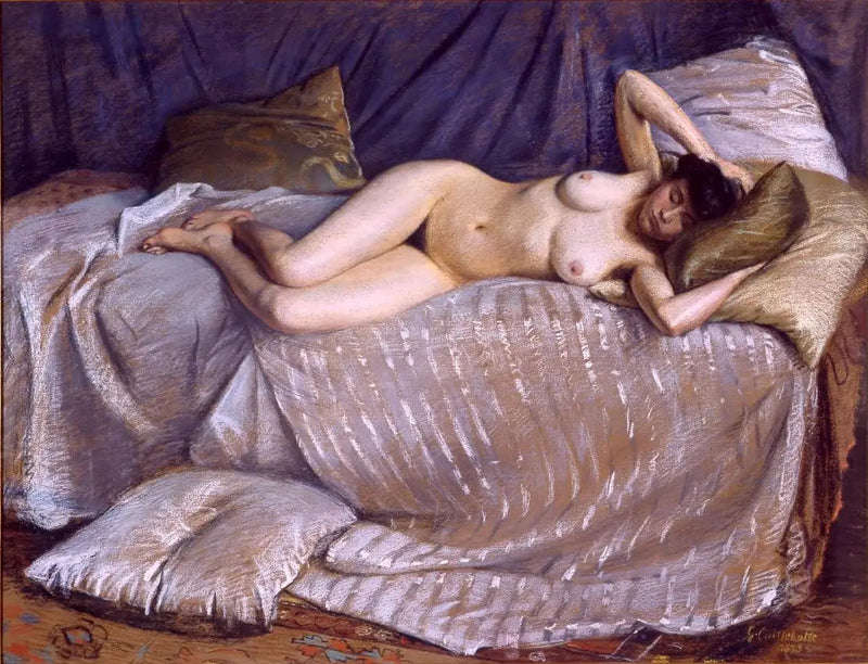 Alaston nainen sohvalla - Gustave Caillebotte