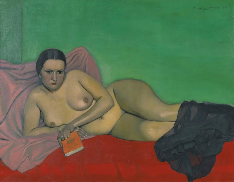 Nainen alasti pitäen kirjaa - Félix Vallotton