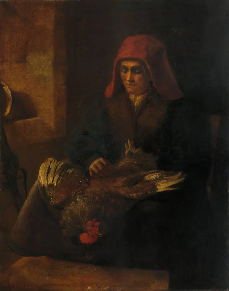 Nainen nylkemässä lintua - Rembrandt