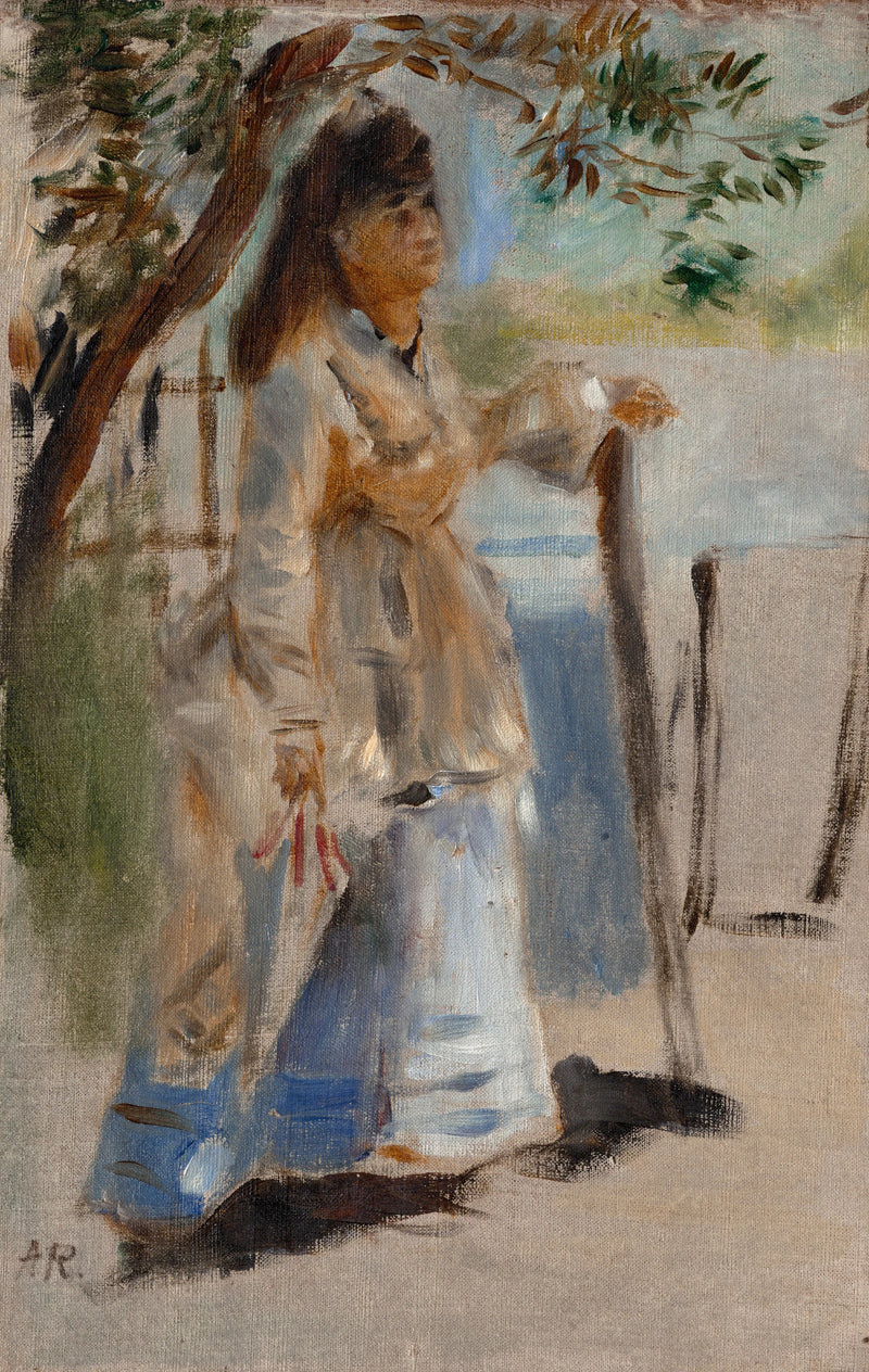 Nainen aidan vieressä - Pierre-Auguste Renoir