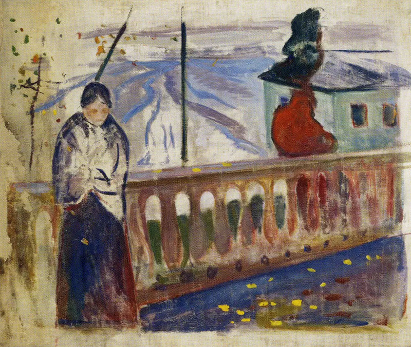 Nainen kaiteen vieressä - Edvard Munch