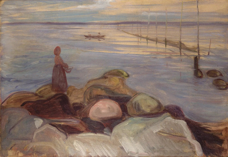 Nainen meren äärellä Åsgardstrandissa - Edvard Munch