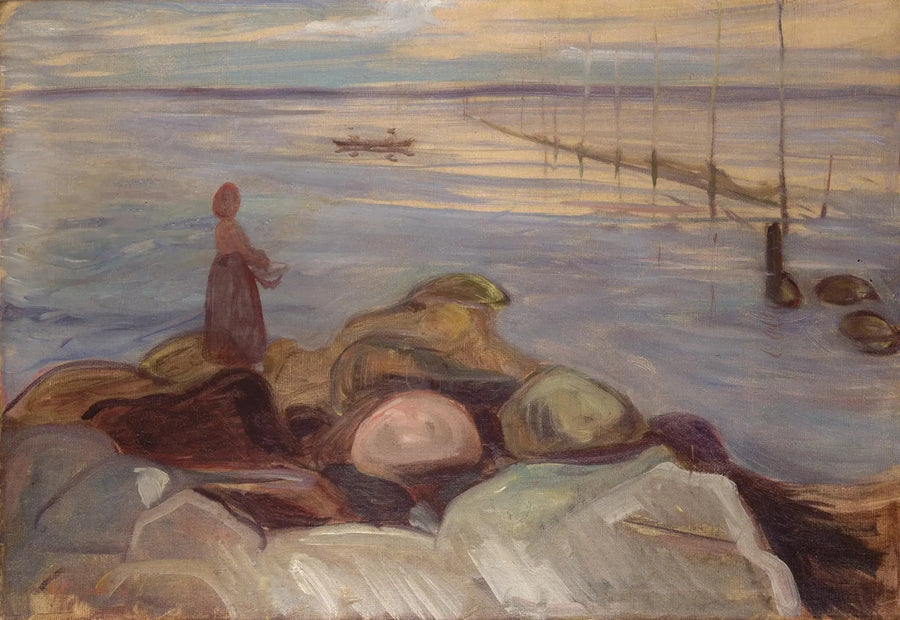 Nainen meren äärellä Åsgardstrandissa - Edvard Munch