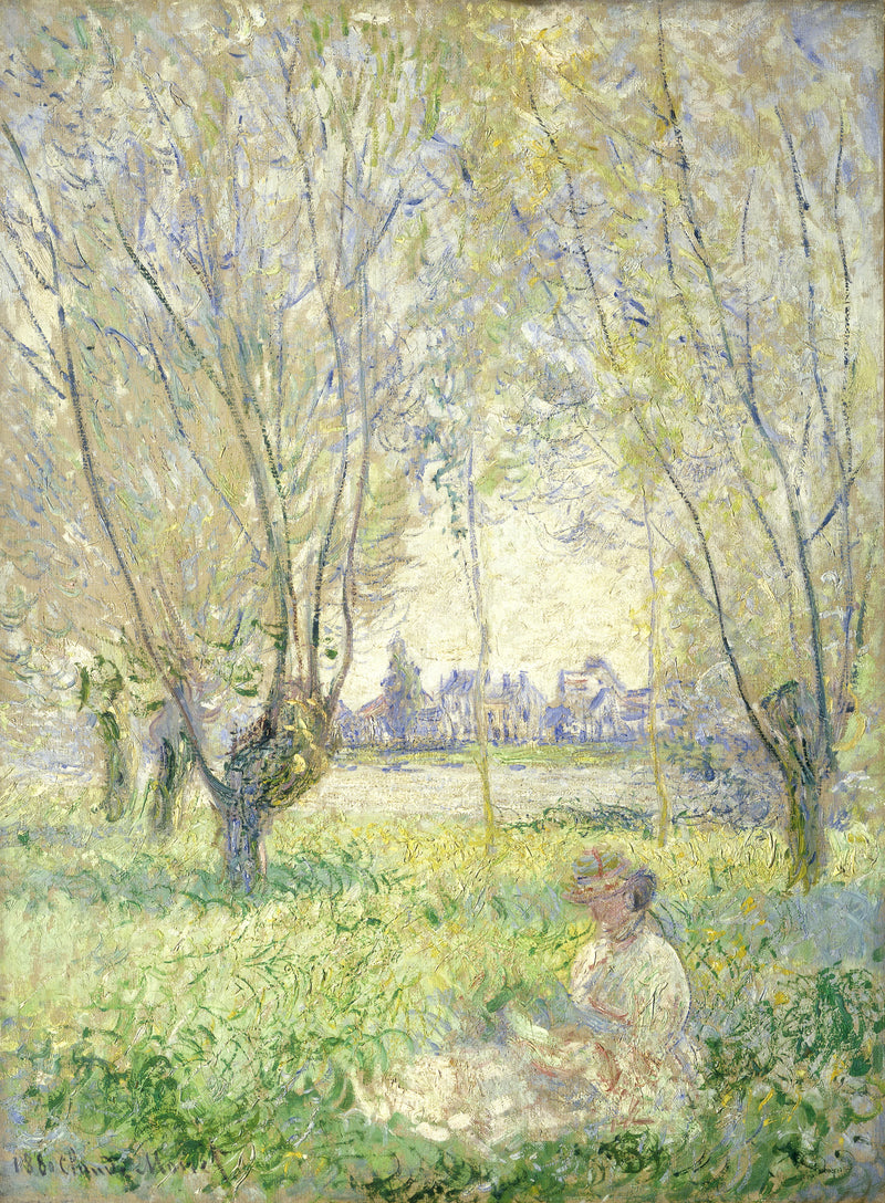 Nainen istuu pajujen alla (W613) - Claude Monet
