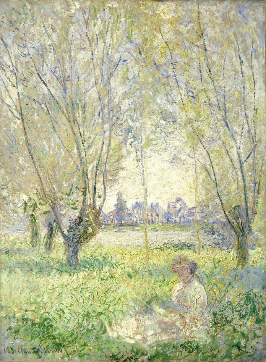 Nainen istuu pajun alla - Claude Monet