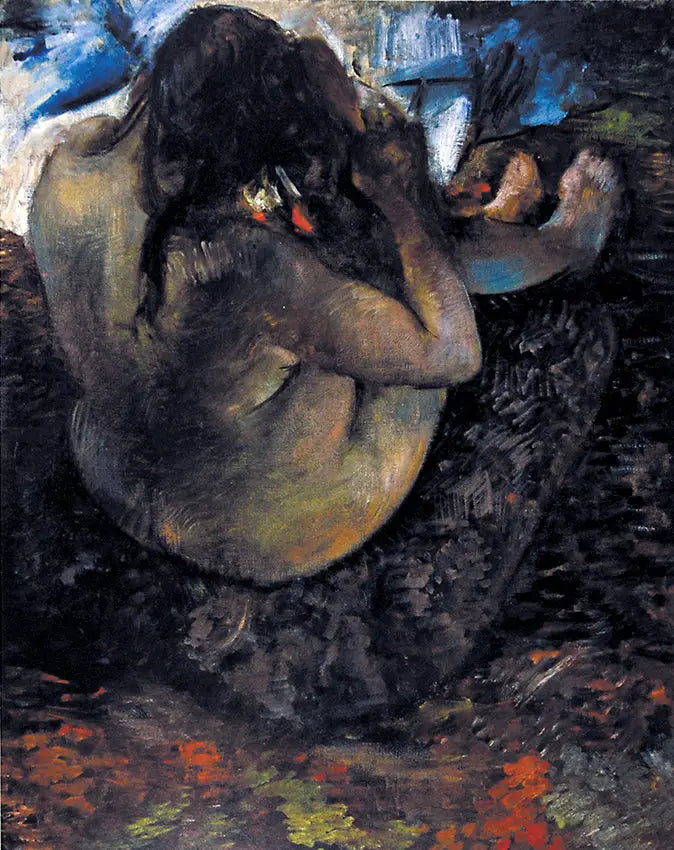 Nainen laittamassa hiuksiaan - Edgar Degas