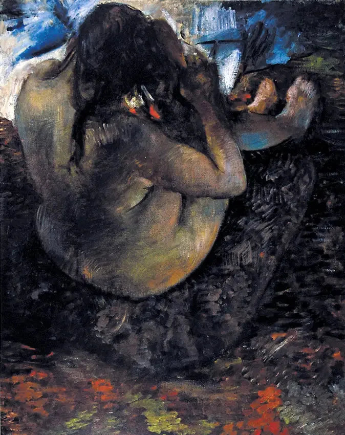 Nainen laittamassa hiuksiaan - Edgar Degas
