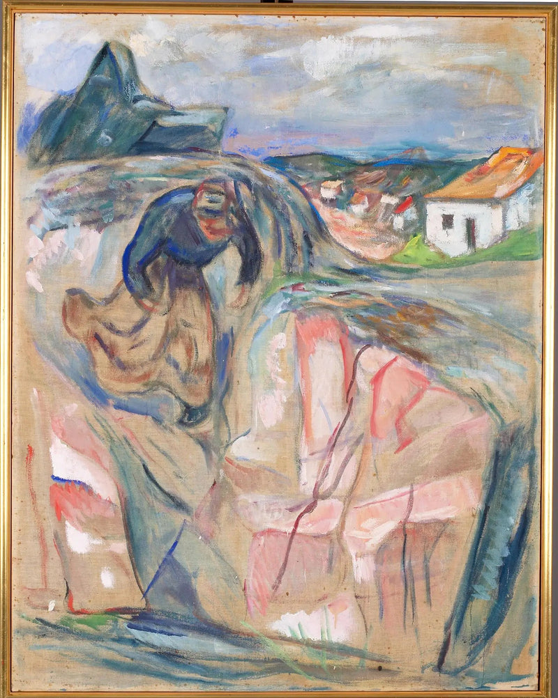 Nainen kiirehtimässä alas - Edvard Munch