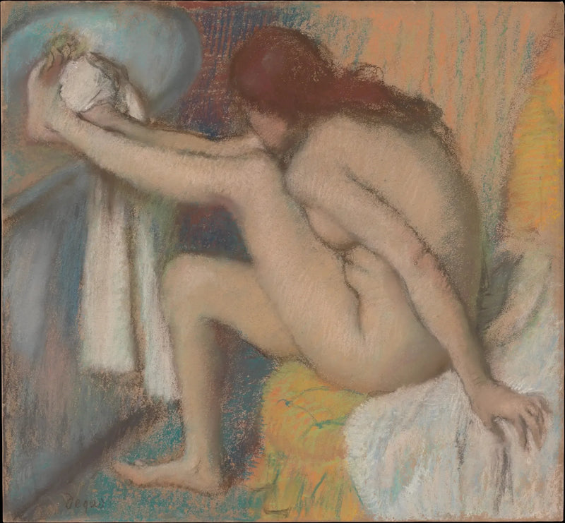 Nainen kuivaamassa jalkojaan - Edgar Degas