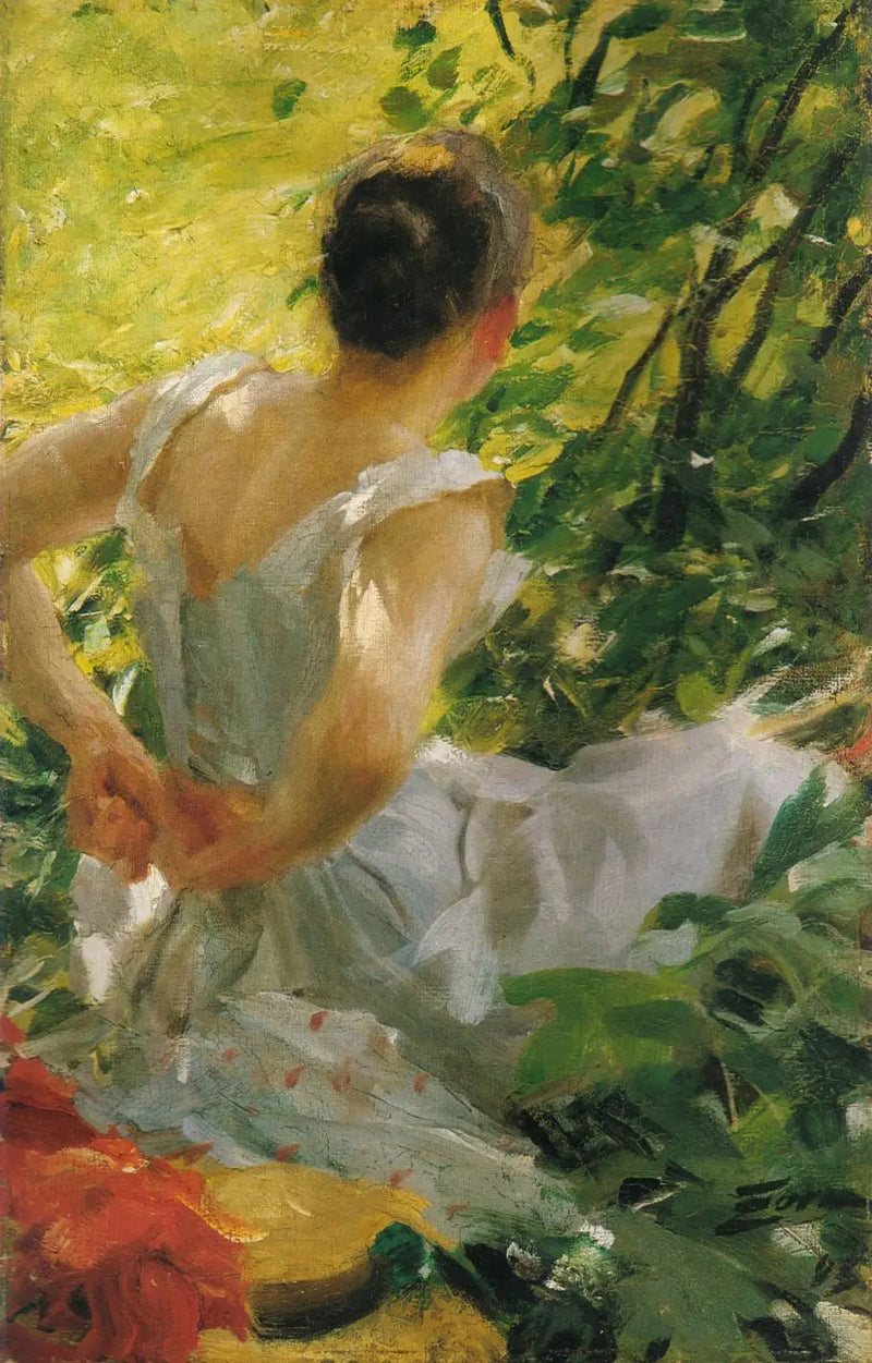 Nainen pukeutumassa - Anders Zorn