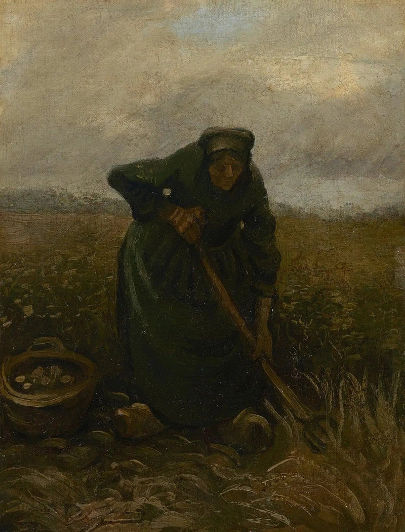 Nainen nostamassa perunoita - Vincent van Gogh