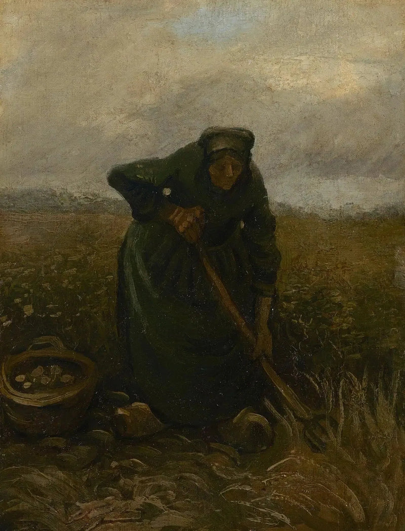 Nainen nostamassa perunoita - Vincent van Gogh