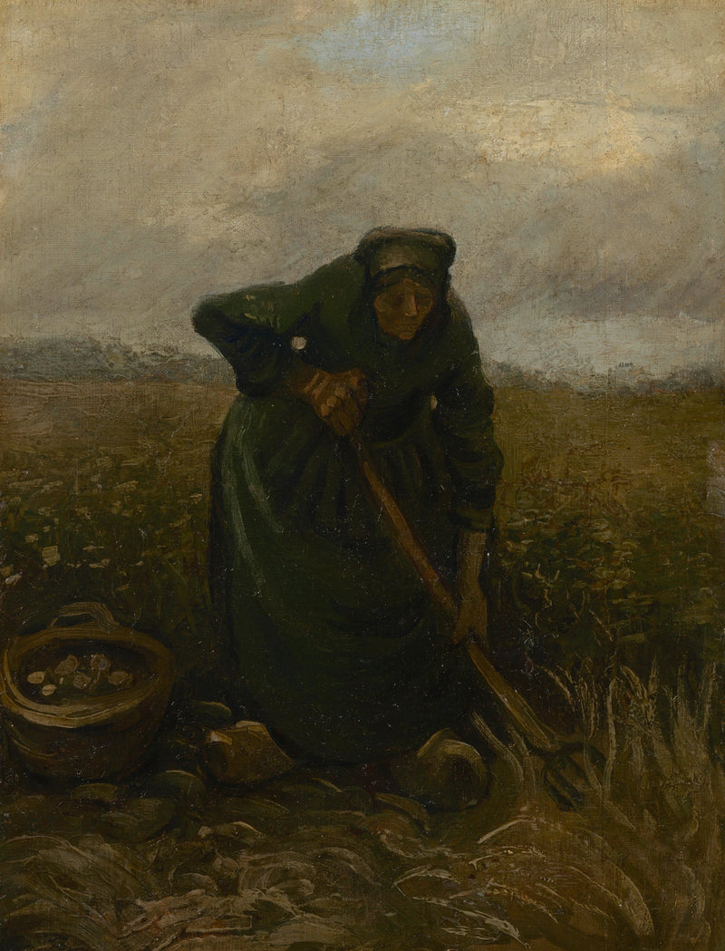 Nainen nostamassa perunoita - Vincent van Gogh