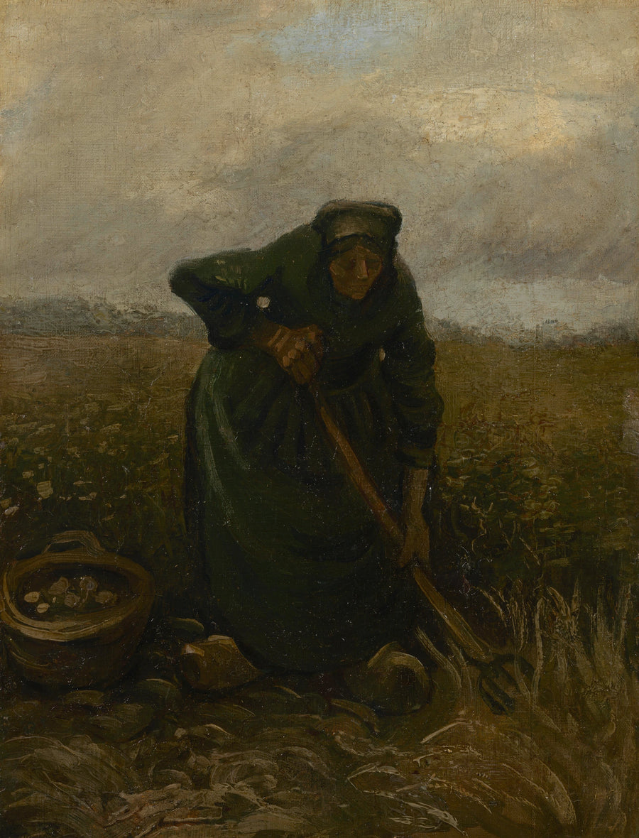Nainen nostamassa perunoita - Vincent van Gogh