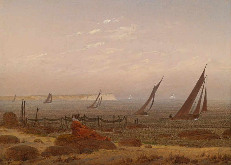Nainen Rügenin rannalla - Caspar David Friedrich