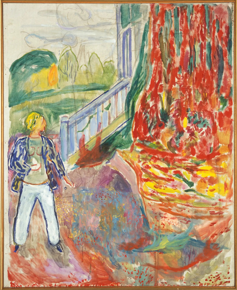 Nainen verannan portailla - Edvard Munch
