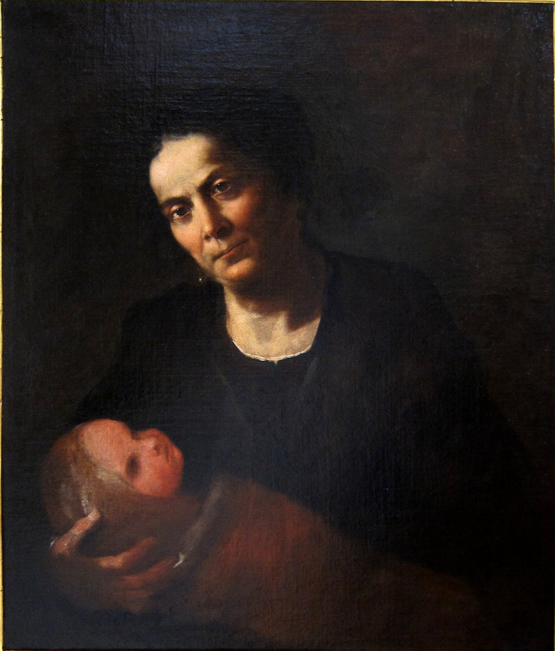 Nainen, joka pitää lasta - Luca Giordano