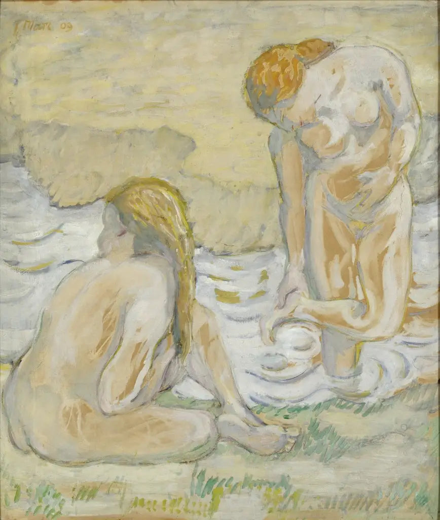 Naiset kylvyssä (Alastonkoostumus II) - Franz Marc