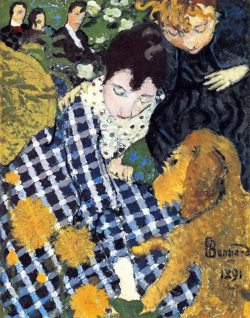 Naiset koiran kanssa - Pierre Bonnard