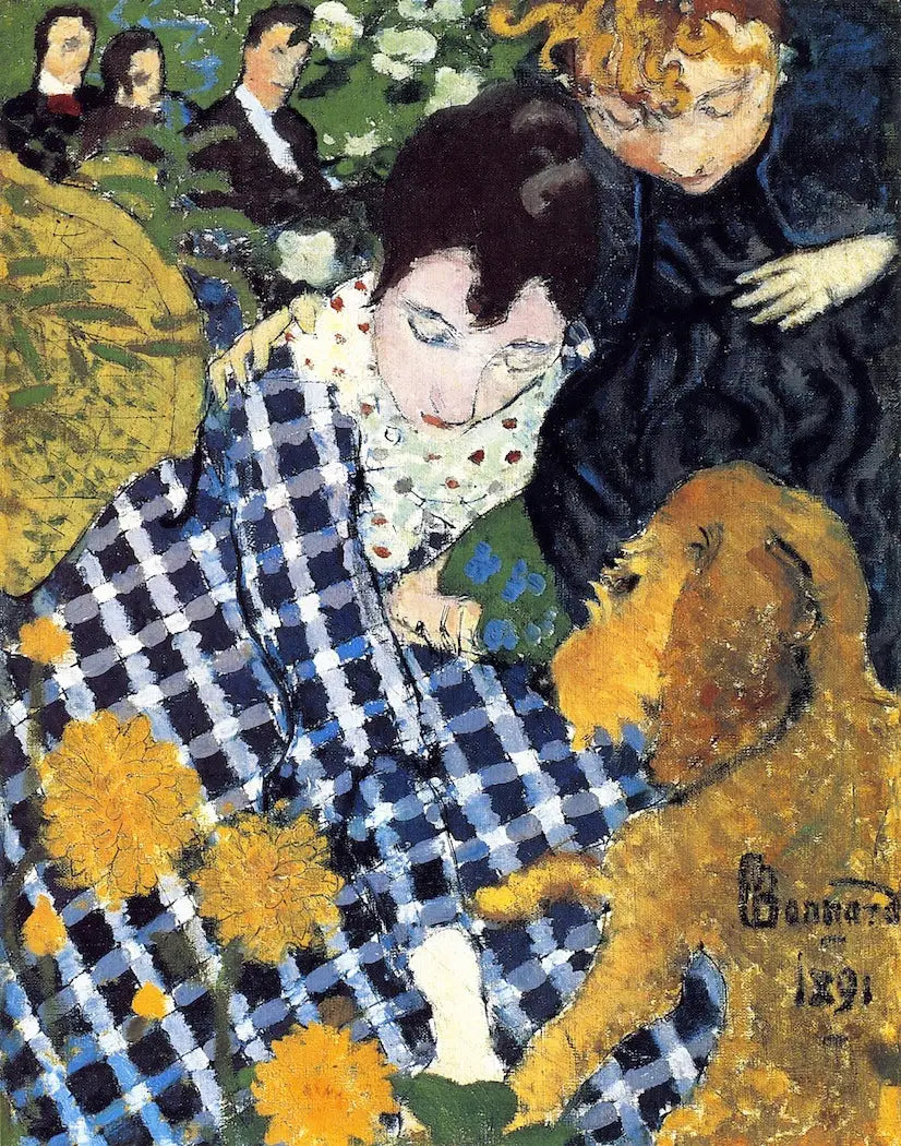 Naiset koiran kanssa - Pierre Bonnard
