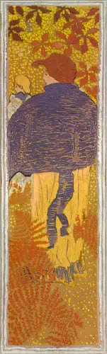 Naiset puutarhassa: nainen viitan kanssa - Pierre Bonnard