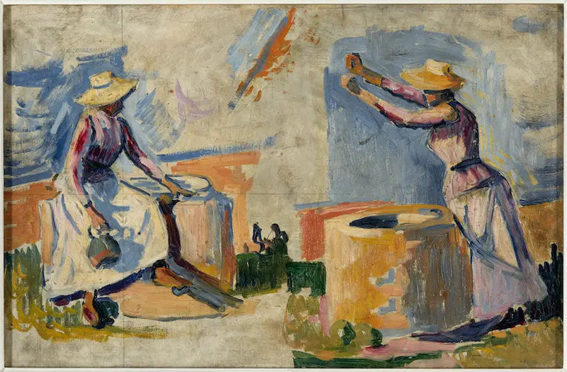 Naiset kaivolla. Luonnos II - Paul Signac