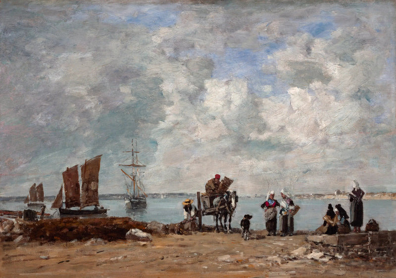Kalastajien naiset meren rannalla - Eugène Boudin