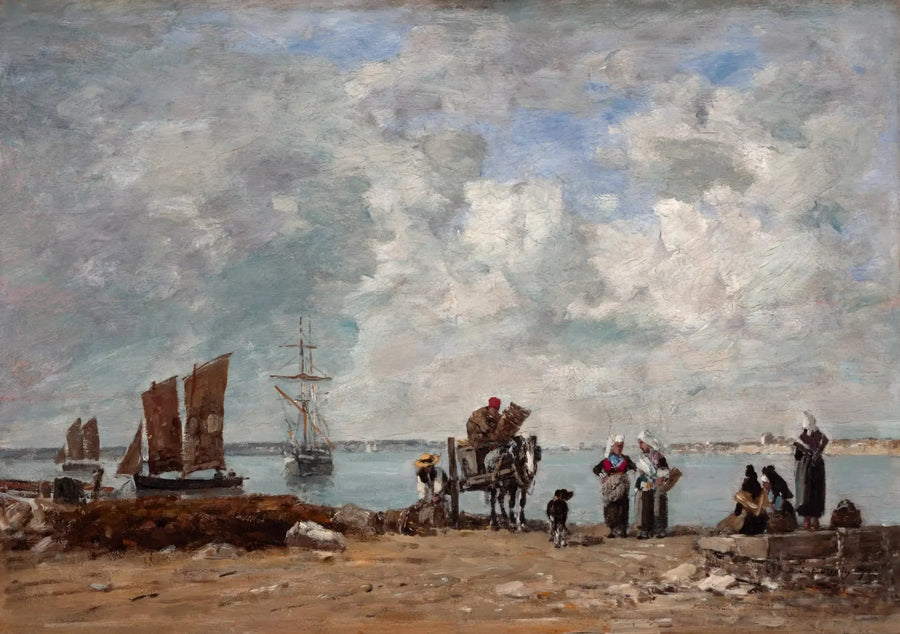 Kalastajien naiset meren rannalla - Eugène Boudin