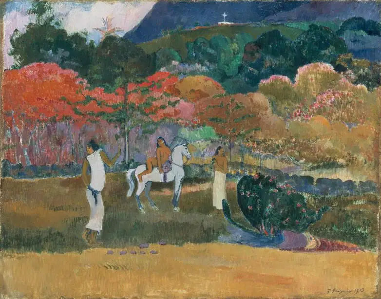 Naiset ja valkoinen hevonen - Paul Gauguin