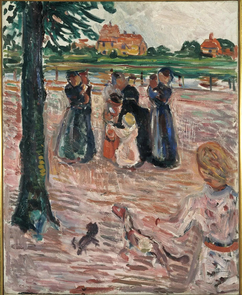 Naiset ja lapset Warnemündessä - Edvard Munch