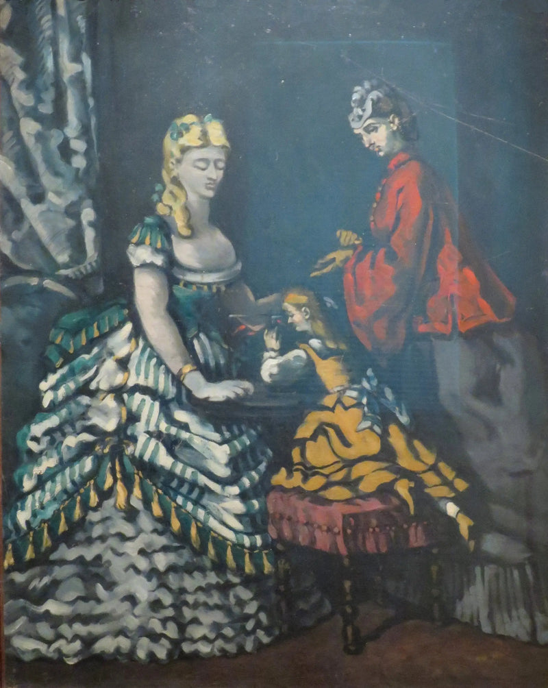 Naiset ja tyttö sisätiloissa - Paul Cézanne