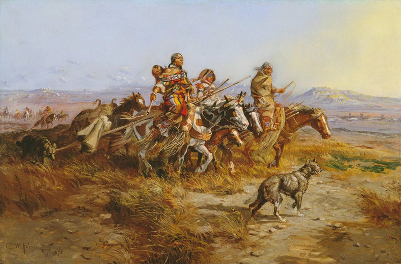 Intiaani-naiset liikkeessä - Charles Marion Russell