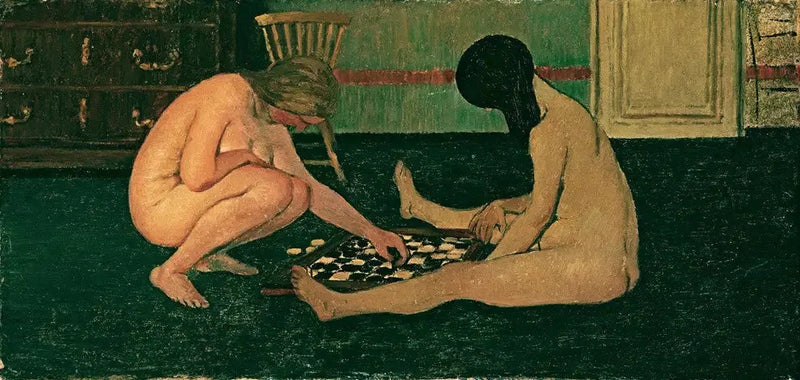 Naiset alasti pelaamassa tammea - Félix Vallotton
