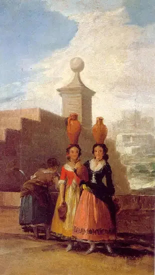 Naiset, jotka kantavat kannuja (luonnos) - Francisco de Goya