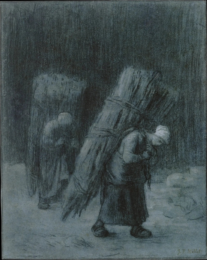 Naiset kantamassa olkia - Jean-François Millet
